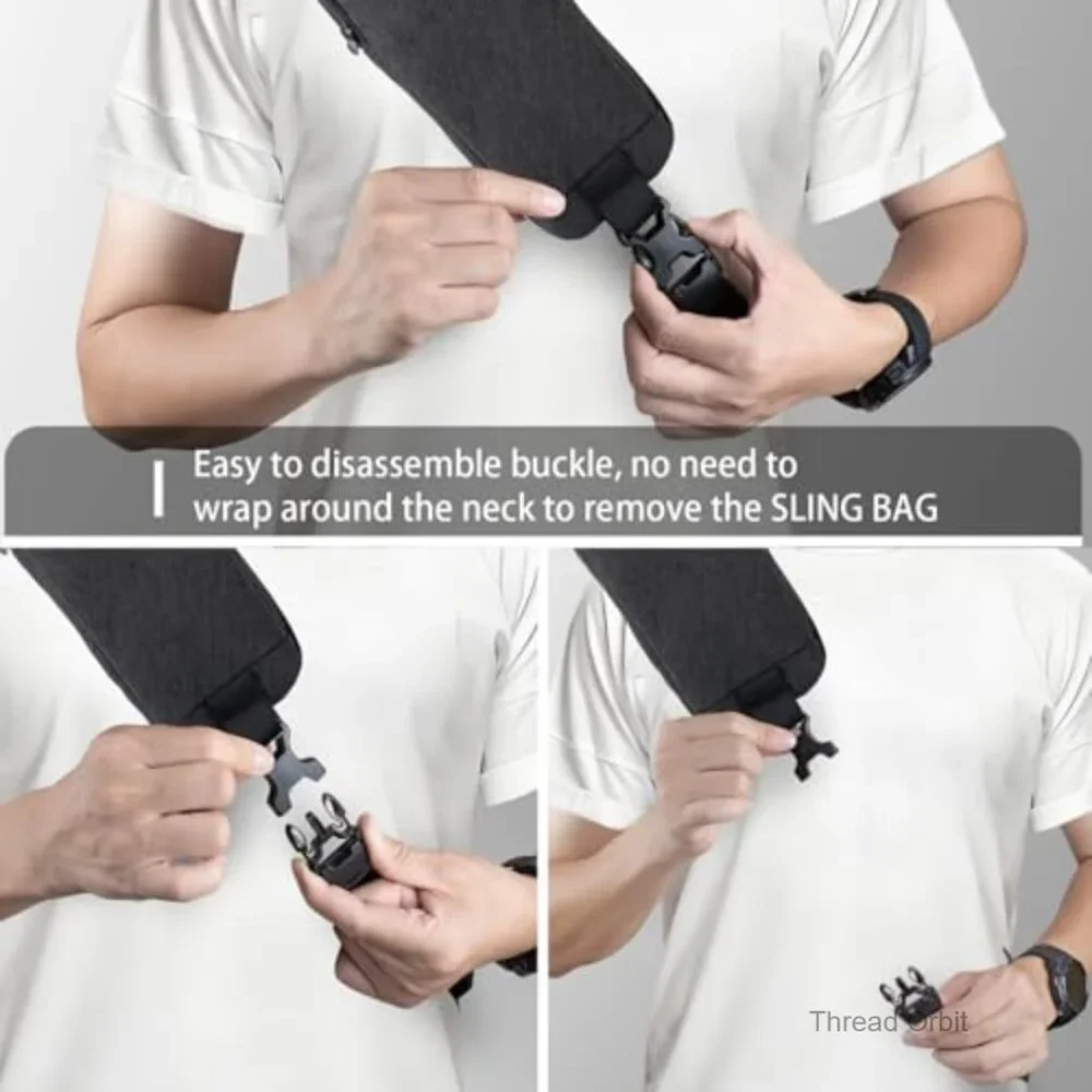 Anti-Theft Crossbody Sling Bag with USB Port RFID Blocking Adjustable Strap